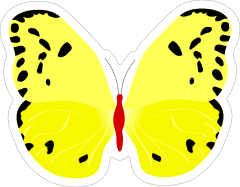 Black Spotted Yellow Butterfly Sticker