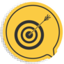 Black Target With Arrow Archery Icon Yellow Sticker