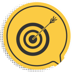Black Target With Arrow Archery Icon Yellow Sticker