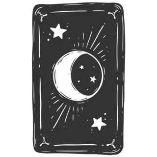 Black Tarot Card With Moon And Star Sticker