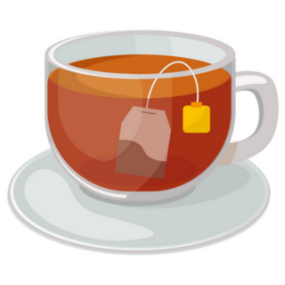 Black Tea And Tea Bag Sticker