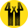 Black Tire Track 4x4 Silhouette Sticker