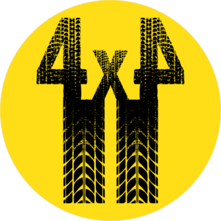 Black Tire Track 4x4 Silhouette Sticker