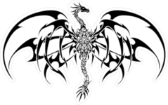 Black Tribal Dragon Sticker