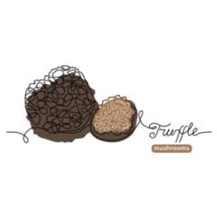 Black Truffle Wild Mushrooms One Line Art Drawing Sticker