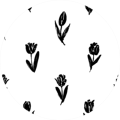 Black Tulips Seamless Pattern Sticker