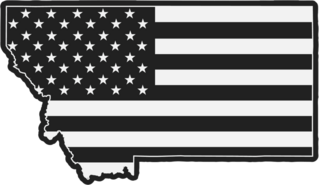 Black USA Flag Montana Sticker