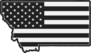Black USA Flag Montana Sticker