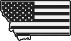 Black USA Flag Montana Sticker
