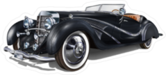 Black Vintage Car Sticker