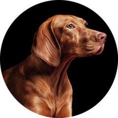 Black Vizsla Circle Sticker