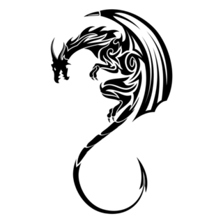 Black Winged Dragon Tattoo Sticker