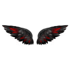 Black Wings With Red Feathers Sticker