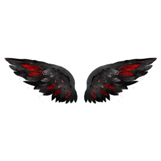 Black Wings With Red Feathers Sticker