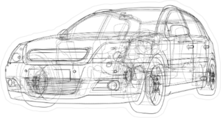 Black Wire Frame Car Sticker