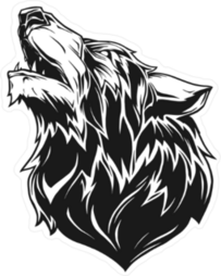 Black Wolf Head Sticker