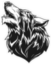 Black Wolf Head Sticker