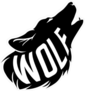 Black Wolf Silhouette and Text Sticker