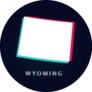Black Wyoming Map Glitch Sticker