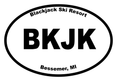 Blackjack Ski Resort Oval Sticker