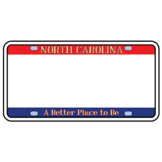 Blank North Carolina License Plate Sticker