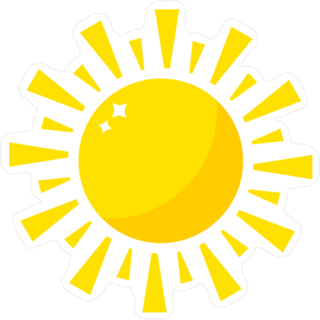 Blaring Cartoon Sun Sticker