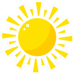 Blaring Cartoon Sun Sticker
