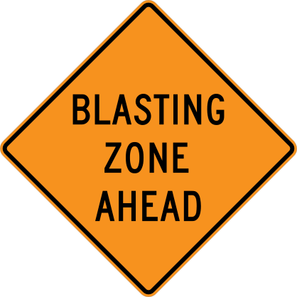 Blasting Zone Ahead Sticker