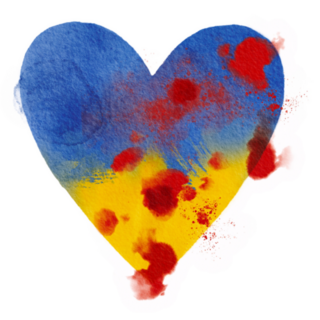 Bleeding Heart Concept Of Ukrainian Flag Sticker