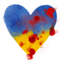 Bleeding Heart Concept Of Ukrainian Flag Sticker