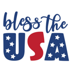 Bless The Usa Patriotic Lettering Sticker