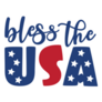 Bless The Usa Patriotic Lettering Sticker