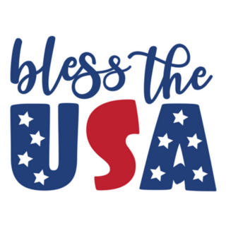 Bless The Usa Patriotic Lettering Sticker