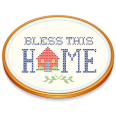 Bless This Home Stitch Sticker