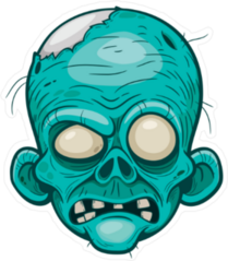 Blind Blue Zombie Head Sticker
