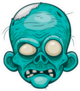 Blind Blue Zombie Head Sticker