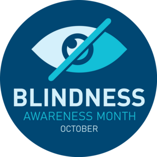 Blindness Awareness Month Blue Sticker