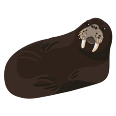Blob Walrus Cartoon Sticker