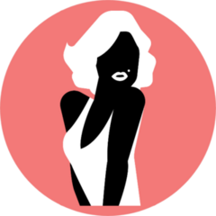 Blond Sexy Hollywood Actress Woman Silhouette Sticker