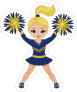 Blonde Blue and Yellow Cheerleading Sticker