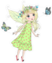 Blonde Butterfly Fairy Sticker