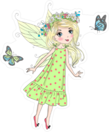 Blonde Butterfly Fairy Sticker