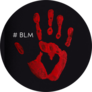 Blood Red Palm Print With Heart BLM Sticker