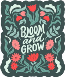 Bloom And Grow Hand-Lettering Sticker