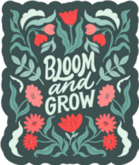 Bloom And Grow Hand-Lettering Sticker