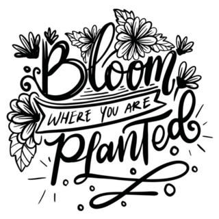 Bloom Where You Planted Garden Lettering Sticker
