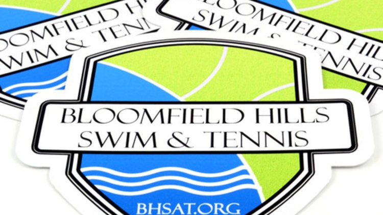 Bloomfield Hills Swim & Tennis Custom Die Cut Stickers