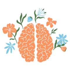 Blooming Brain Floral Sticker