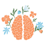 Blooming Brain Floral Sticker