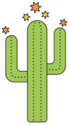 Blooming Cactus Cartoon Sticker